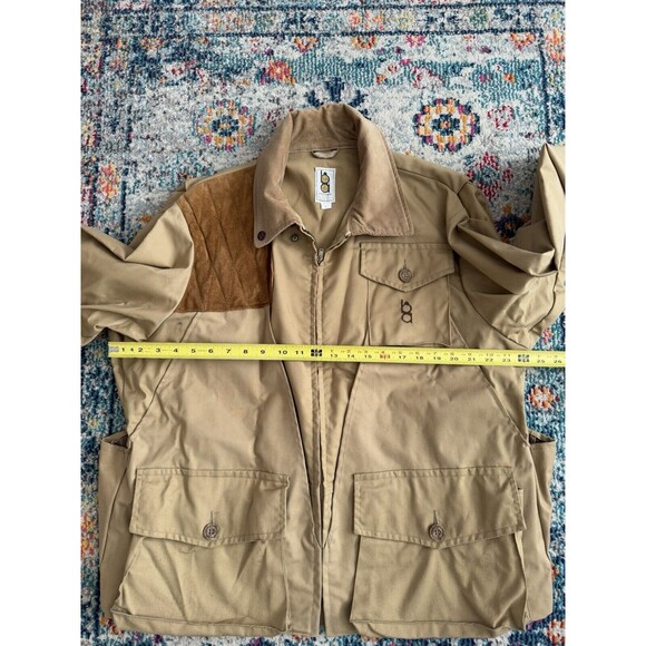 Vintage Bob Allen Sportswear Mens L Jacket Hunt Khaki Pocket Full Zip‎ Game Bag - Picture 8 of 8
